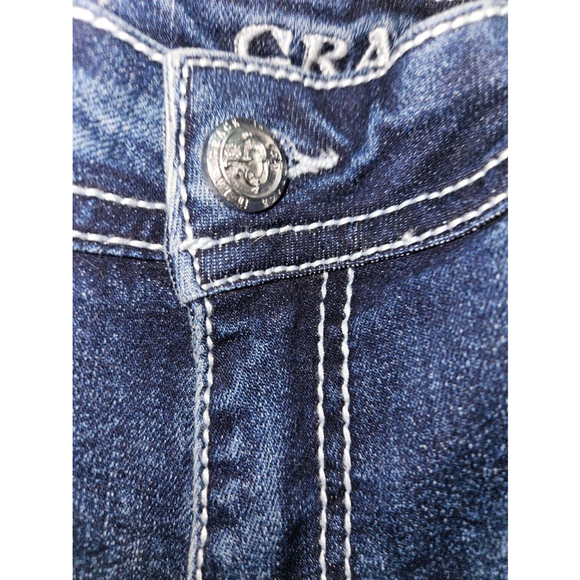 Grace in LA Women's Embellished Flap 5-Pocket Denim Capri Size 34 - Picture 11 of 14